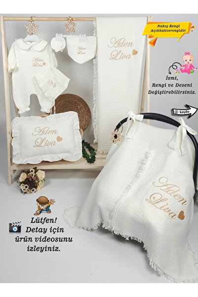 gros shop 4katlı Müslin Kumaş Yakalı Tulum %100pamuk Hastane Çıkışı-hediyelik...