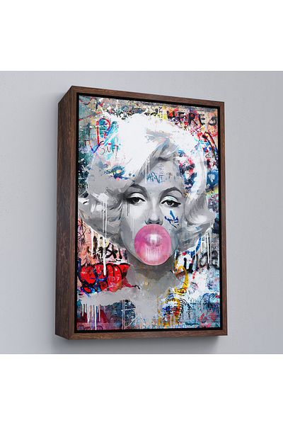 Harita Sepeti Marilyn Monroe Graffiti Pop Art Pictură murală cu cadru alb