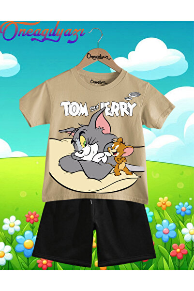 oneagılyazı TOM I DŽERI Štampano Oversize kroj Dječje šortsevi T-shirt setovi