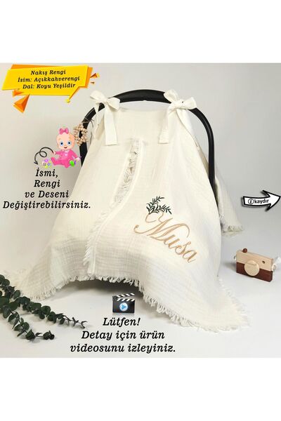 gros shop %100 Pamuk 4Katlı Nefes Alabilen Müslin Kumaş Püsküllü Puset Örtüsü...