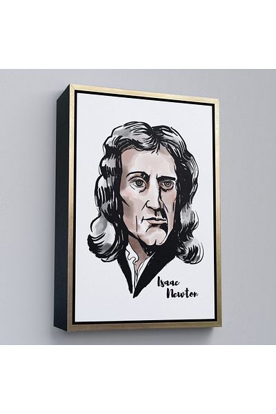 Harita Sepeti Tablou decorativ pe pânză Isaac Newton cu cadru auriu