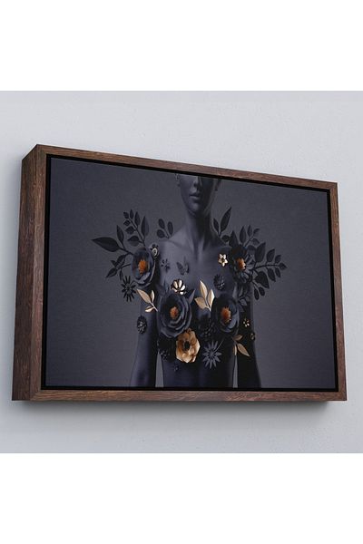 Harita Sepeti Pictură de perete decorativă pentru bust de femeie cu cadru alb