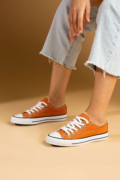 Pembe Potin Unisex Tan Linen Model Sneaker Linen Sports Shoes