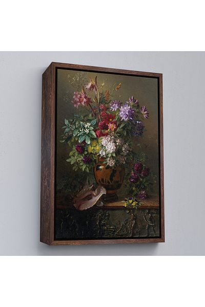 Harita Sepeti Tablou de flori colorate pe vază cu cadru alb
