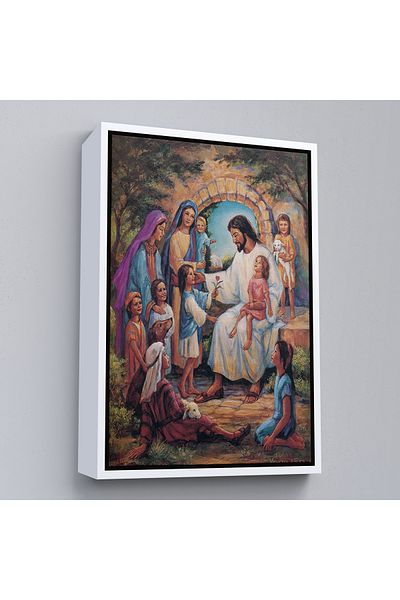 Harita Sepeti Isus Hristos și copii cu cadru alb Pictură decorativă de perete