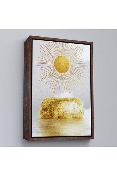 Harita Sepeti Tablou de peisaj solar auriu cu cadru alb