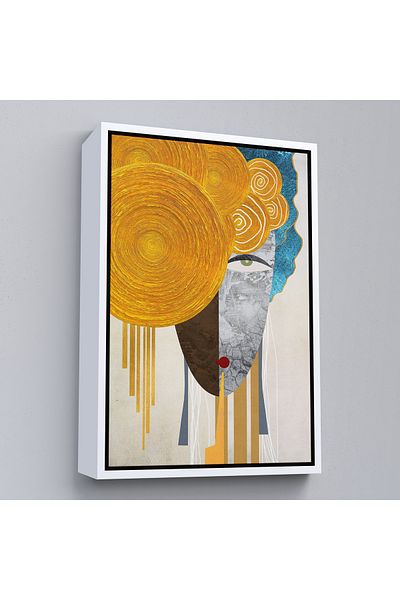 Harita Sepeti Pictură abstractă a feței de femeie cu cadru alb