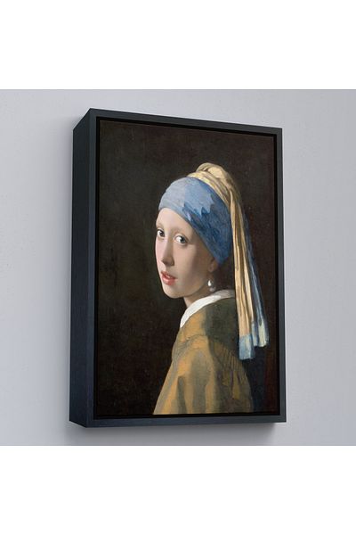 Harita Sepeti Tablou de pânză pentru fată cu perle și cercei într-un cadru de aur, pictorul Johannes Vermeer