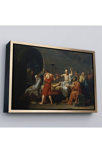 Harita Sepeti Σόκρατης που πίνει τον ξόρκι με καφέ πλαίσιο ζωγραφική σε καμβά