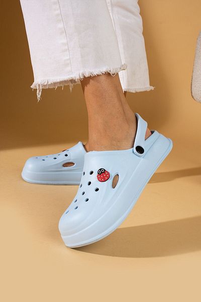 Pembe Potin Baby Blue Eva - Sandale Confortabile pentru Damă, Papuci, pentru Mare și Plajă