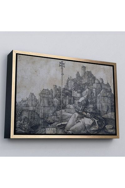 Harita Sepeti Albrecht Durer με χρυσό πλαίσιο - Μεγάλος Αγίος Αντώνιος ζωγραφική
