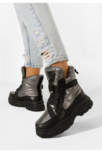 B T Shoes Women's gray fur boots Esterra