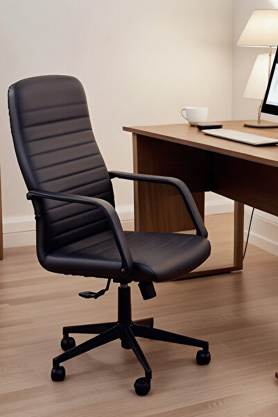 SandalyeDeposu Carmen Müdür Ve Yönetici Koltuğu (Siyah Deri)