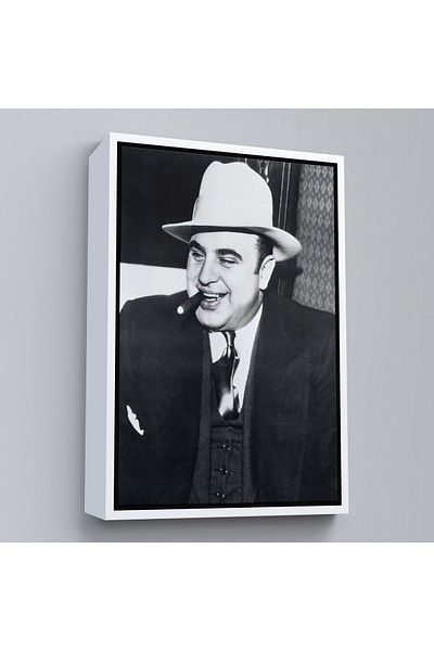 Harita Sepeti Poster foto celebru Sabika cu cadru alb, capitanul mafiei celebre, pictură pe pânză Al Capone