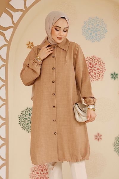 Neva Style تونيك حجاب الجمل بأزرار 70881C
