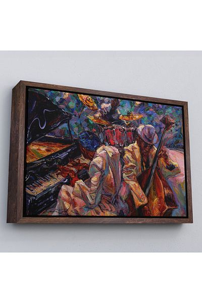 Harita Sepeti Pictură de perete a trupei de muzică jazz cu cadru alb