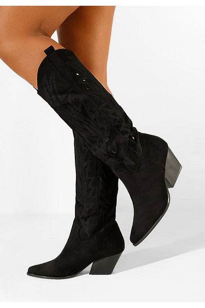 B T Shoes Cizme cowboy dama negre Indaia