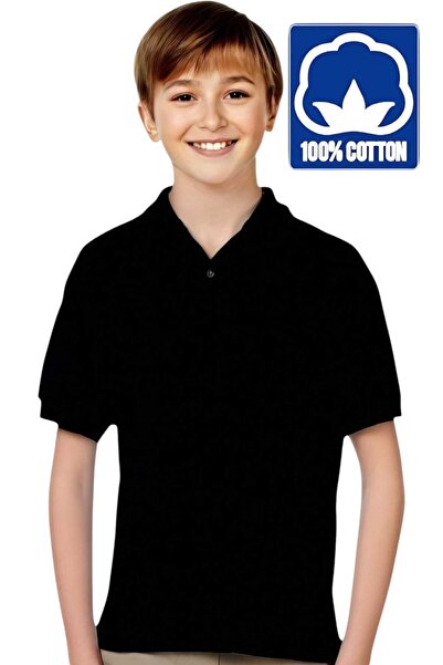 Uniquerrs Tricou cu gât polo pentru băieți - 100% bumbac, uniformă casual și ...