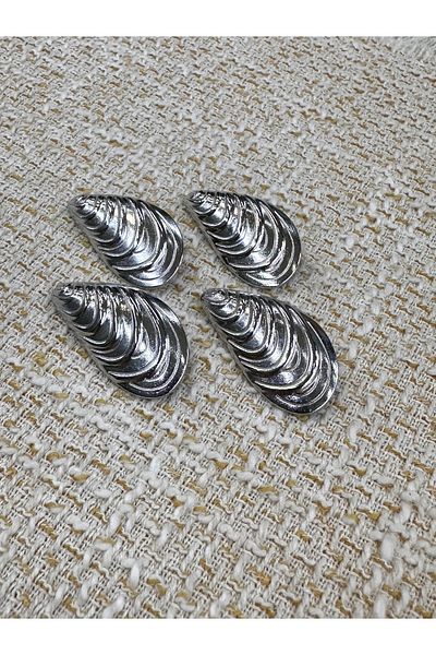 ODDA TASARIM ATÖLYESİ Mussel Kabugu Model Silver Large Size Button Set