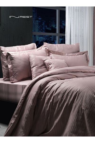 INREST Tokyo Duvet Cover Set Dark Pink Color (Without Filling) Cotton 100% Single Size 160x230 cm - 4 Pcs