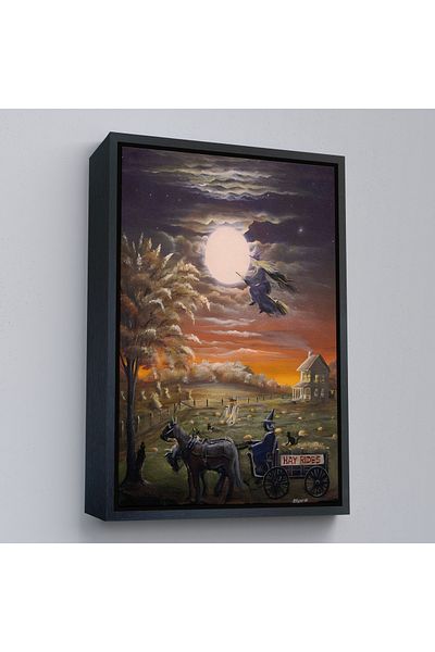 Harita Sepeti Pictură decorativă de perete Halloween Helloven cu cadru auriu