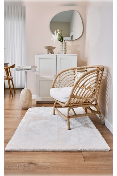 Apex Halı Vega Krem Yumuşak Dokulu Üst Kalite Yıkanabilir Pelüş Post Halı