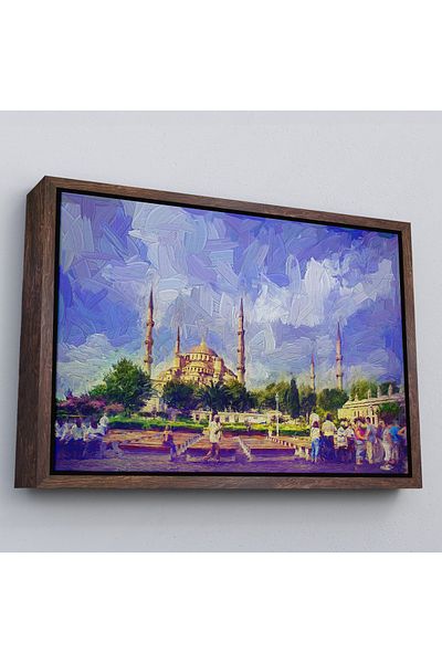 Harita Sepeti Λευκό πλαίσιο Sultan Ahmet Mosque Ελαιογραφία Προβολή Διακοσμητικός πίνακας τοίχου σε καμβά