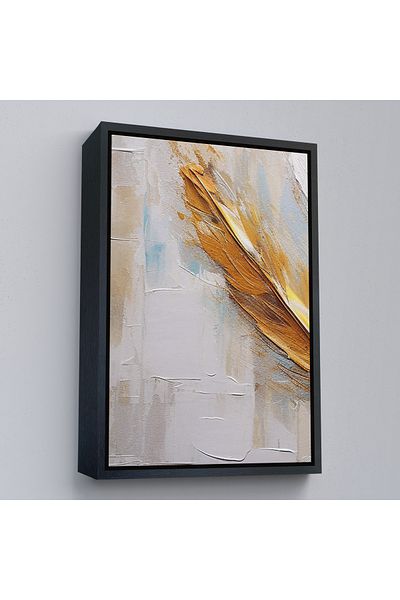 Harita Sepeti Pictură în ulei cu cadru auriu Aspect modern cu pene
