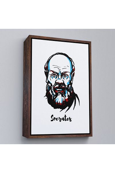Harita Sepeti Tablou decorativ pe pânză Socrates cu cadru alb