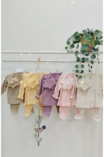 İmaj Natural Girl's Set of 5, Bodysuit Set, Hospital Exit Set