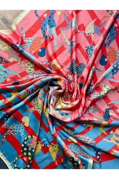 Bolder Scarf Pink/Turquoise Transition Foulard 100*100 cm