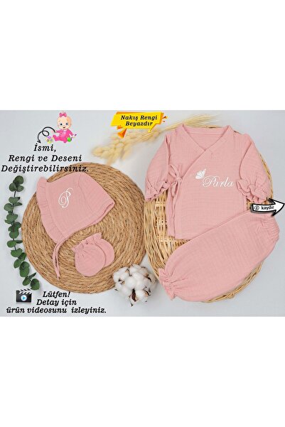 gros shop Yeni Doğan Müslin 4'lü Kimono Bağcıklı Tulum %100 Pamuk Organik (Ki...