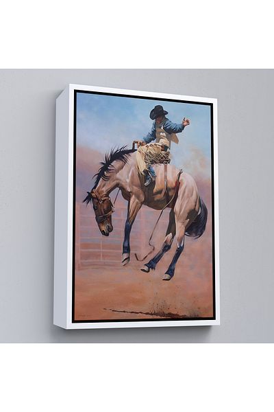 Harita Sepeti Pictură de cowboy cu cal săritor în cadru alb