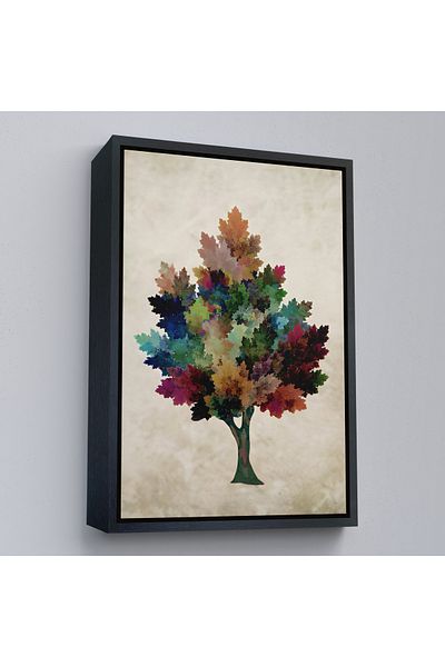 Harita Sepeti Pictură murală colorată din arțar cu cadru auriu