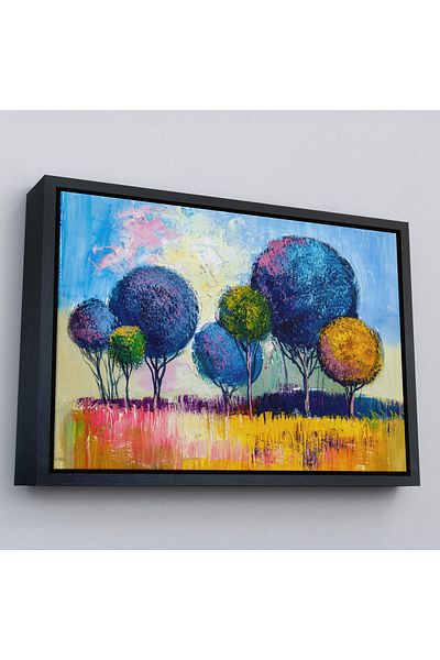 Harita Sepeti Pictură murală decorativă pe pânză cu flori de grădină cu cadru auriu