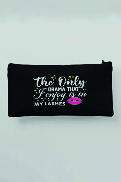 qoeuyl boutique Чорна сумка для косметики з принтом, особистий гаманець