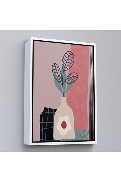 Harita Sepeti Pictură abstractă în vază cu cadru alb