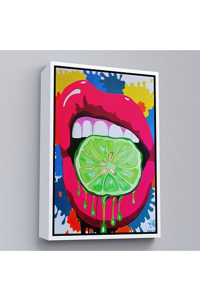 Harita Sepeti Pop Art cu cadru alb, pictură decorativă colorată de artă stradală