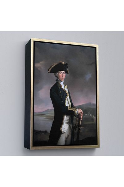 Harita Sepeti Pictură decorativă de perete cu amiralul britanic Horatio Nelson într-un cadru auriu