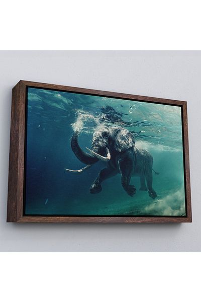 Harita Sepeti Pictură decorativă pe pânză elefant plutitor cu cadru alb