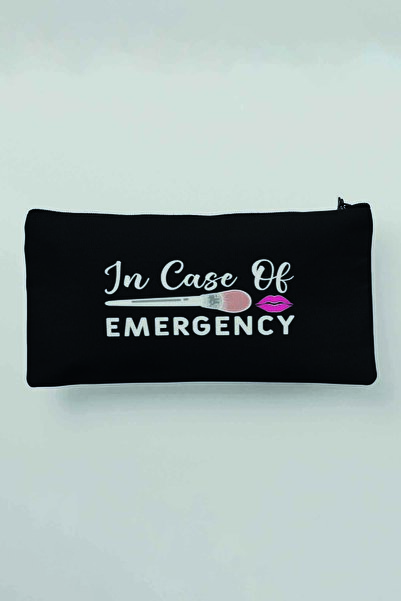 qoeuyl boutique Emergency Чорна тканинна косметичка - пенал-гаманець