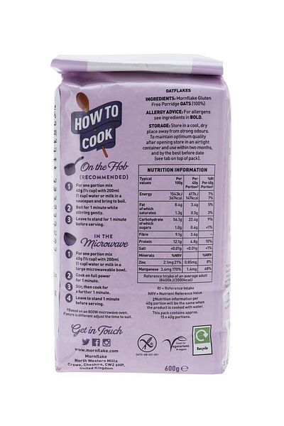Mornflake Mighty Oats Gluten Free Porridge Oats 600g