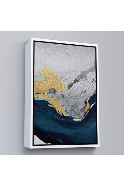 Harita Sepeti Oil Painting Look Modern Painting with White Frame