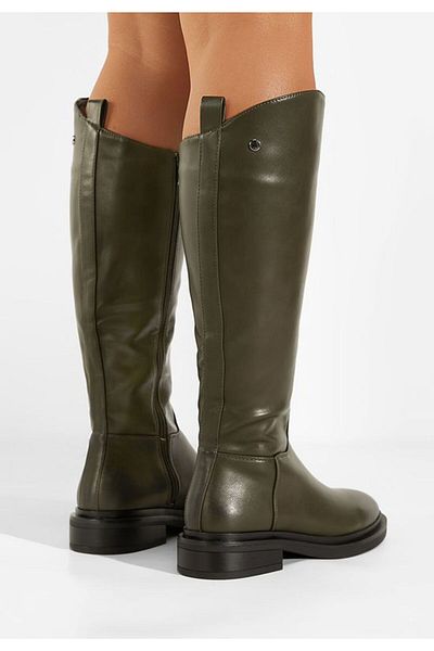 B T Shoes Cizme cu toc mic verzi Braga