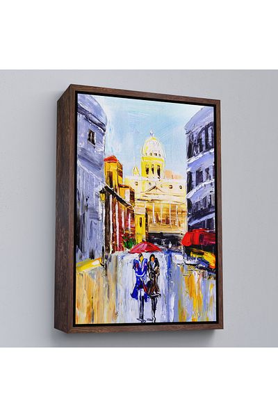 Harita Sepeti Λευκό πλαίσιο Ιταλία Ορίζοντα της πόλης Ελαιογραφία Εμφάνιση Διακοσμητικός πίνακας τοίχου σε καμβά