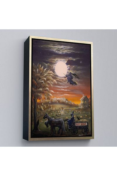 Harita Sepeti Pictură decorativă de perete Halloween Helloven cu cadru auriu