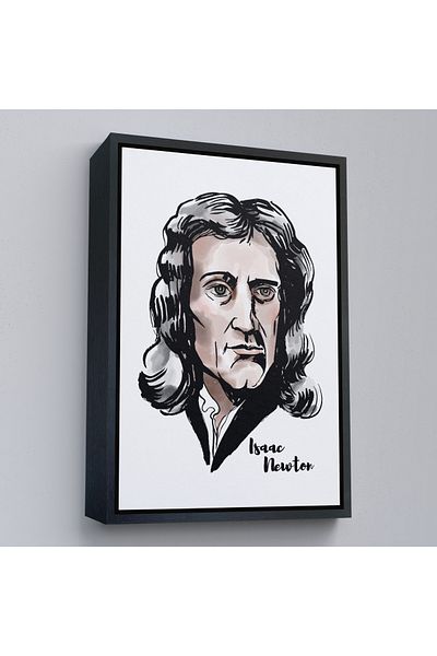 Harita Sepeti Tablou decorativ pe pânză Isaac Newton cu cadru auriu