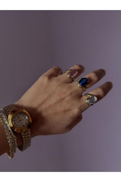 AŞIK ACCESSORIES خاتم خمر حجر ملون