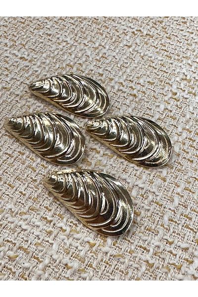 ODDA TASARIM ATÖLYESİ Set of Large Buttons with Mussel Shell Model Gold Color