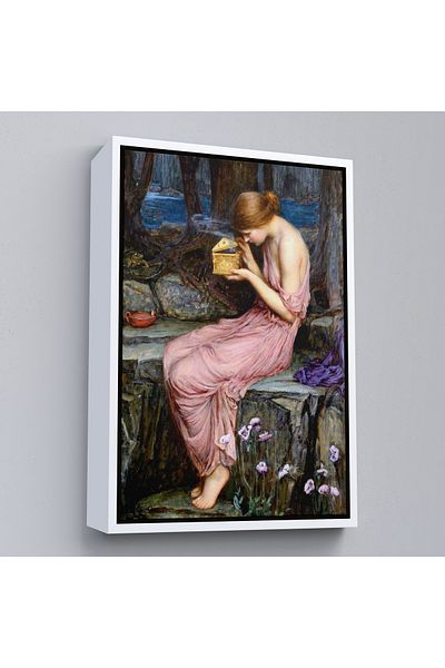 Harita Sepeti Psichea cu cadru alb deschide cutia de aur Mitologia greacă Pictură murală